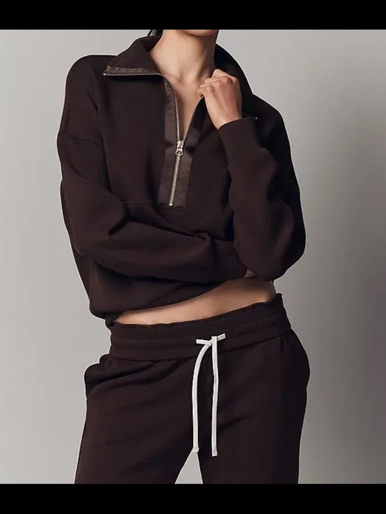 Varley Tops - Varley Revolve Keller Half Zip Pullover Coffee Bean Brown Small NWT